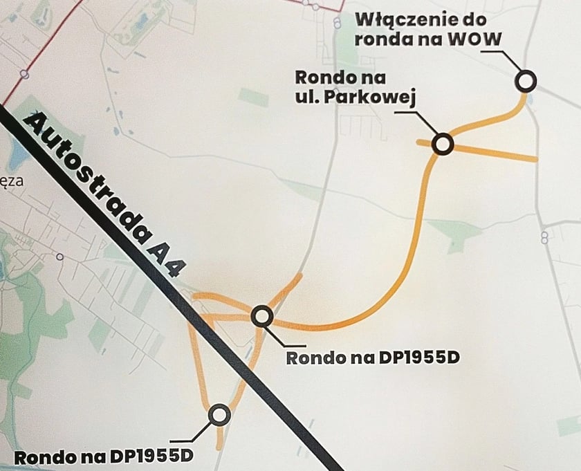 Łącznik ma rozpoczynać się na nowym węźle w Karwianach i biec do ronda na skrzyżowaniu WOW i ul. Grota-Roweckiego