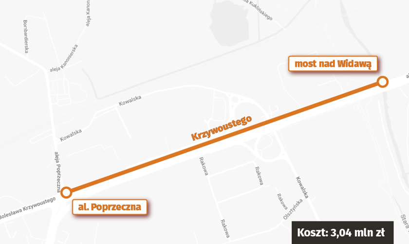 Remontowany odcinek ul. Krzywosutego