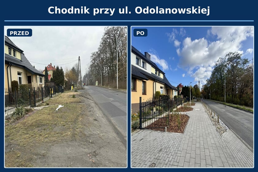 Ulica Odolanowska przed i po inwestycji