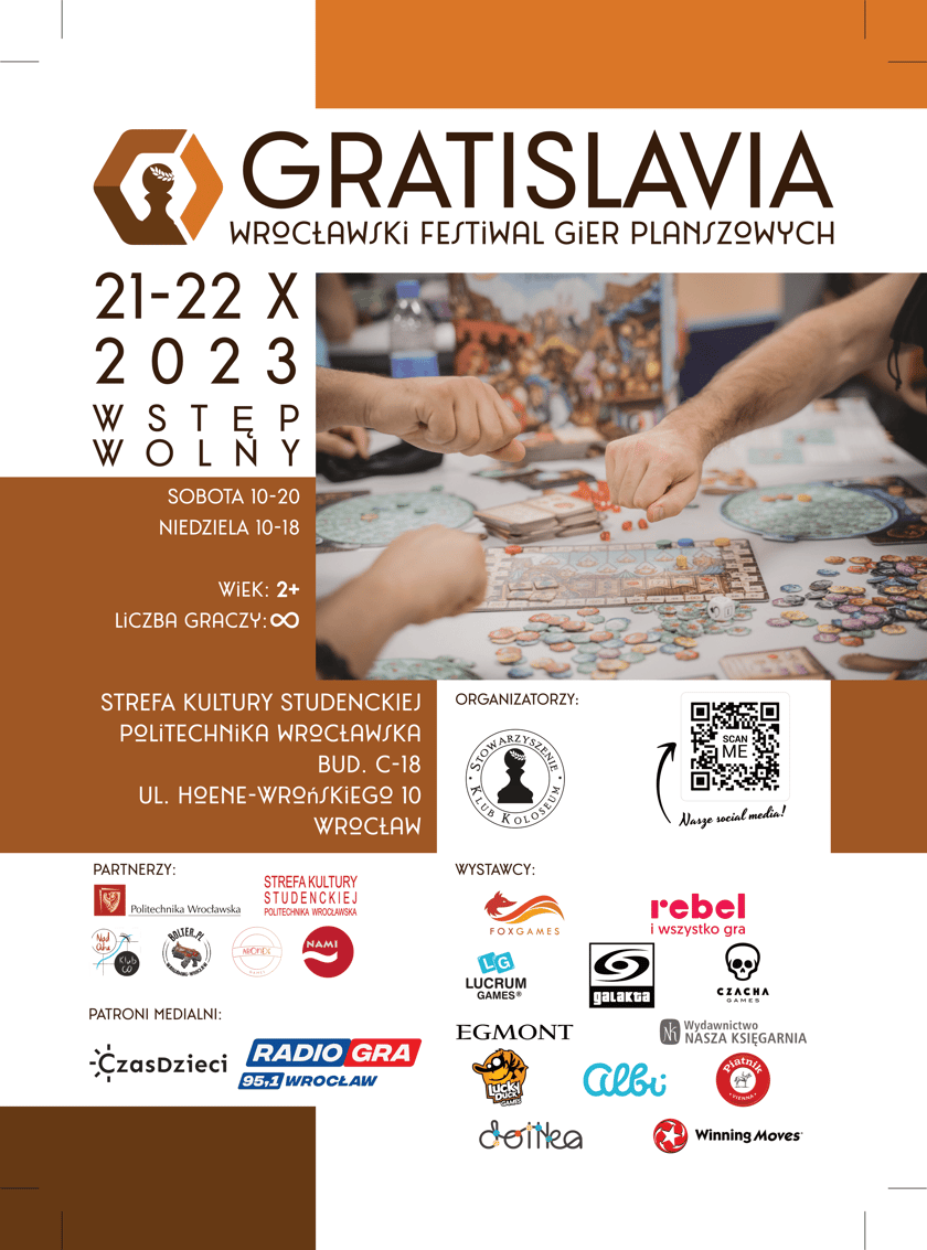 Wrocławski Festiwal Gier Planszowych Gratislavia - plakat