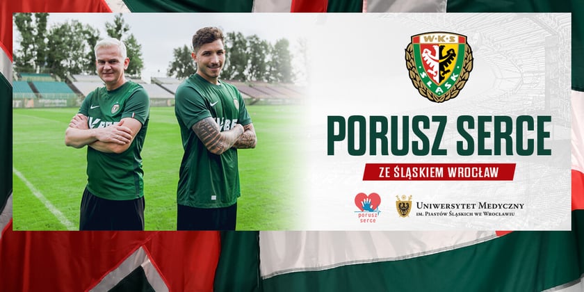 <p>Grafika z napisem: Porusz serce ze Śląskiem Wrocław</p>