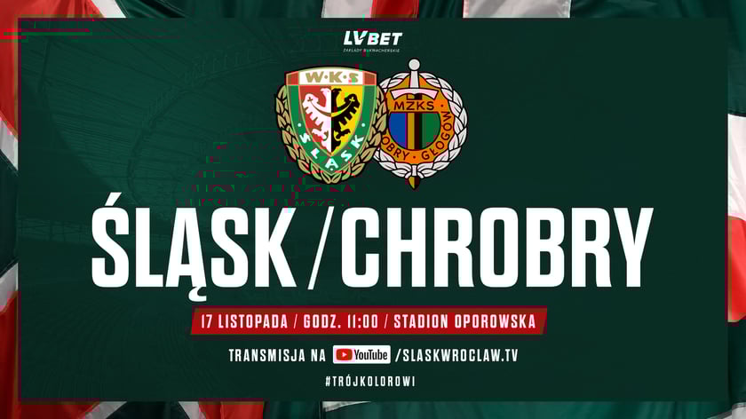 Śląsk Wrocław - Chrobry Głogów - sparing, plakat