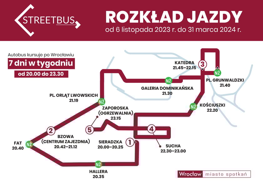 <p>Rozkład jazdy Streetbusa w roku 2023/2024</p>