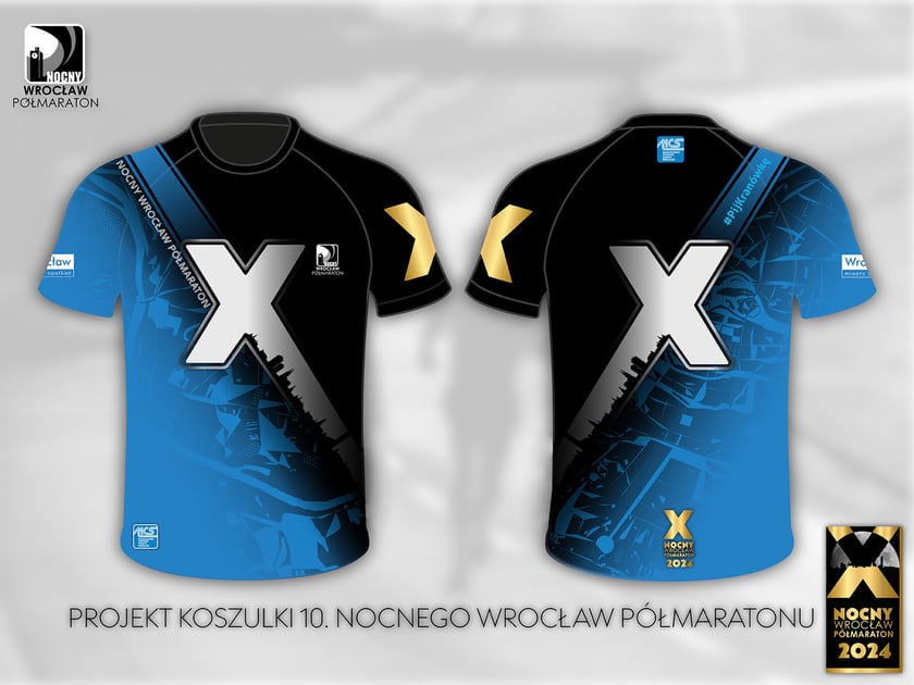 10. Nocny Wrocław Półmaraton - projekt jubileuszowej koszulki