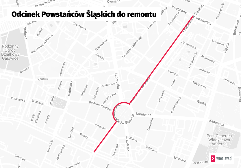 mapa-grafika ul. Powstańców Śląskich