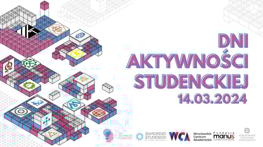 <p class="MsoNormal">Dni Aktywności Studenckiej 14 marca, godz. 9.00, budynek C-13, Wybrzeże Stanisława Wyspiańskiego 27</p>
