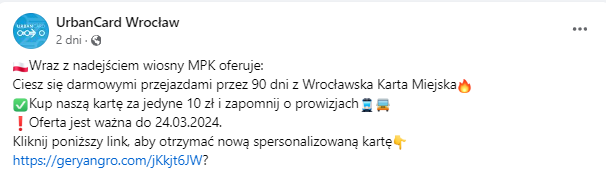 <p>Zrzut ekranu z fałszywą ofertą</p>