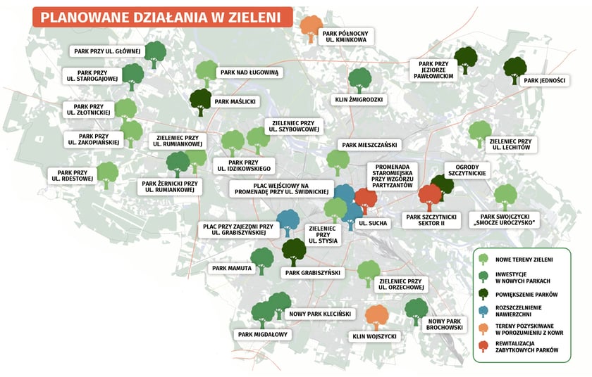 Planowane działania w zieleni