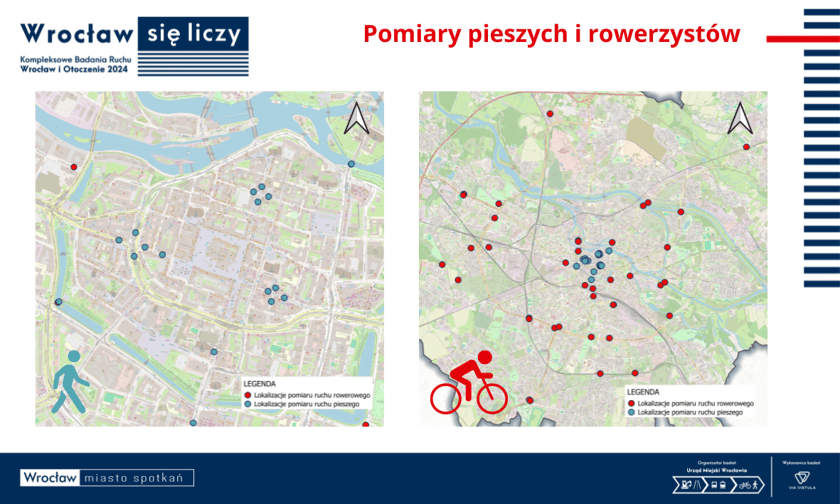 <p>Pomiary ruchu pieszych i rowerzyst&oacute;w - mapka</p>