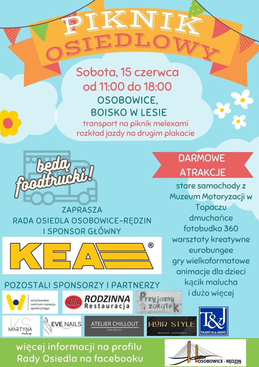 Program pikniku na boisku w Lasku Osobowickim
