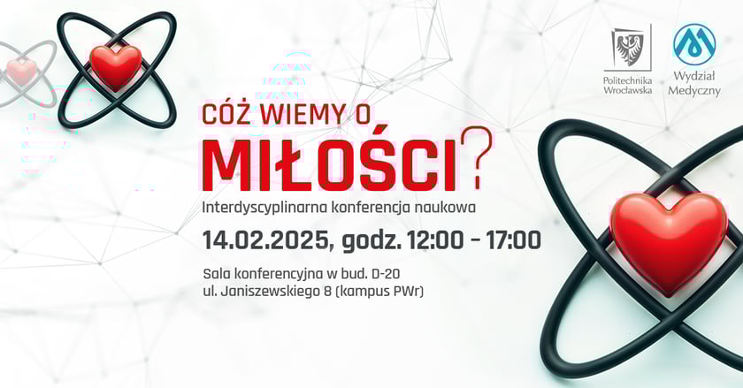 Powiększ obraz: Baner zapowiadający konferencję "Cóz naukowcy wiedzą o miłości?"