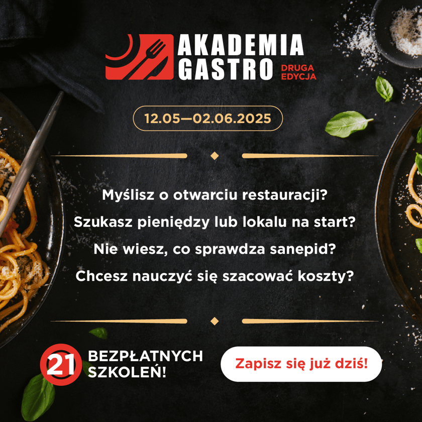 Akademia Gastro II - plakat zapowiadający cykl spotkań