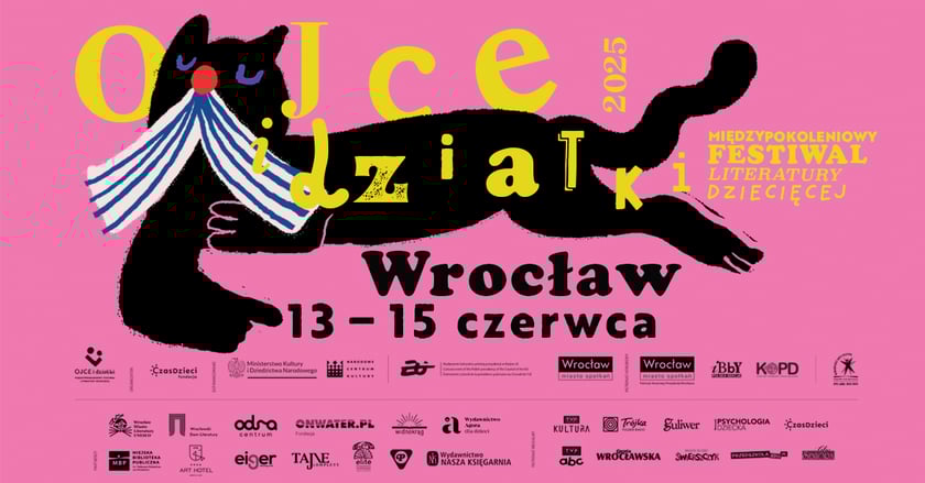 Plakat: Międzypokoleniowy Festiwal Literatury Dziecięcej Ojce i Dziatki