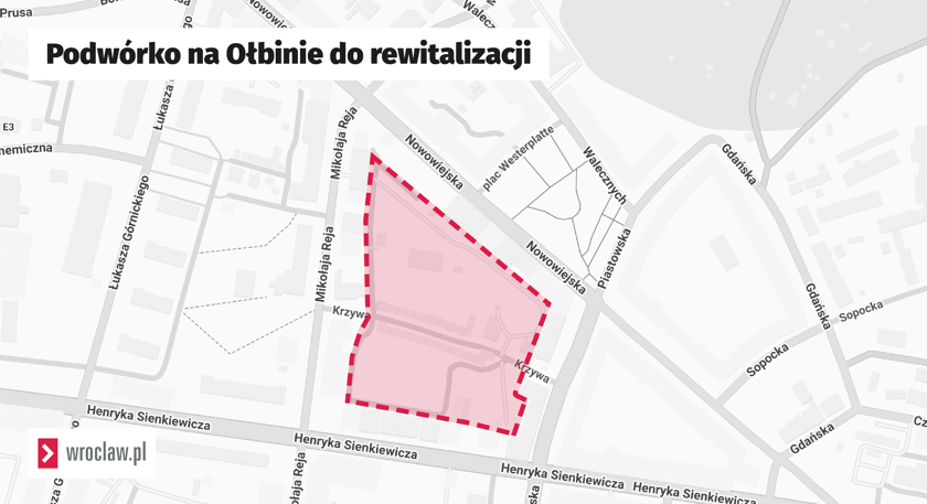 Podwórko na Ołbinie do remontu