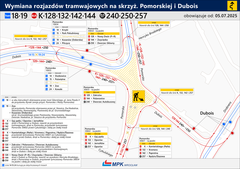 Zmienione trasy autobusów i lokalizacje przystanków