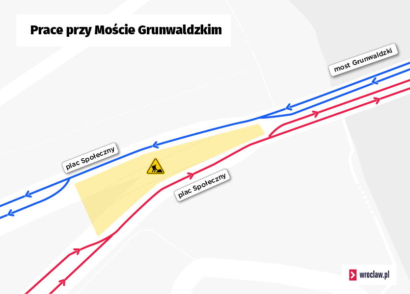 mapka okolic mostu Grunwaldzkiego