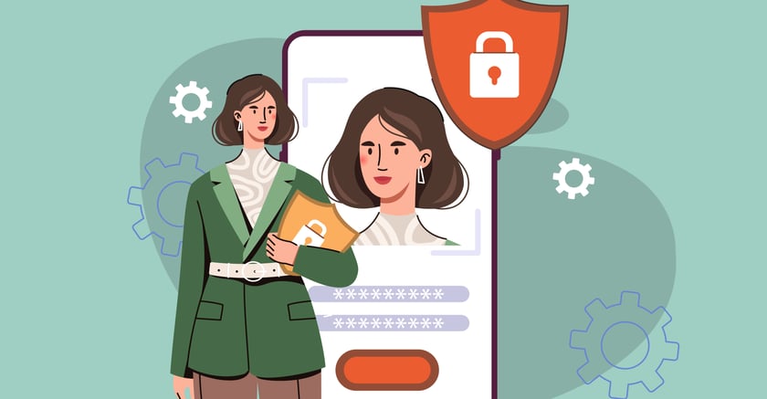 Grafika przedstawia zobrazowanie cyberbezpieczeństwa.