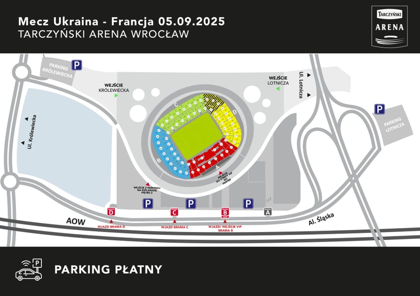 <p>Sektory i teren wok&oacute;ł stadionu&nbsp;</p>