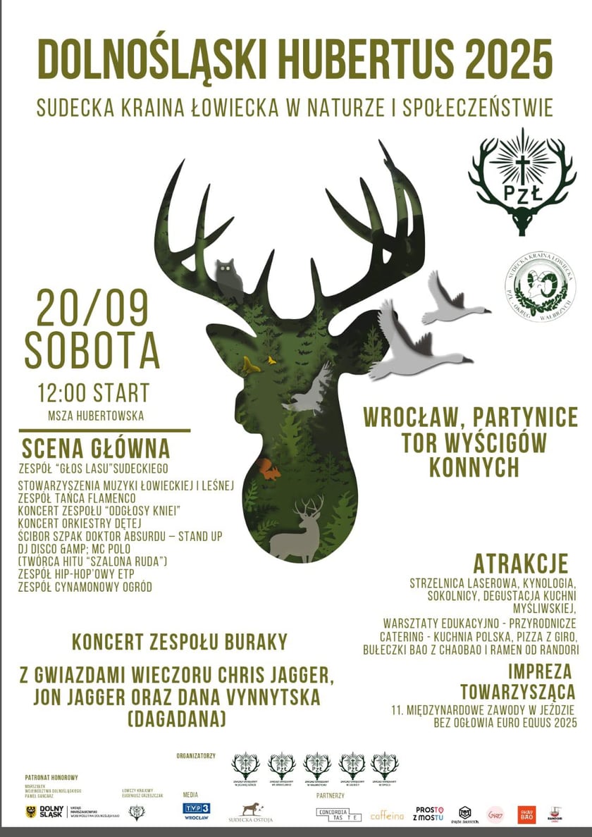 Plakat zapowiadający Dolnośląskiego Hubertusa 2025