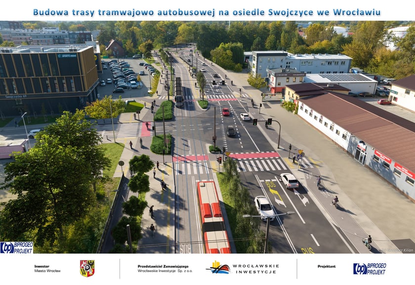 Przyszła trasa autobusowo-tramwajowa na Swojczycach