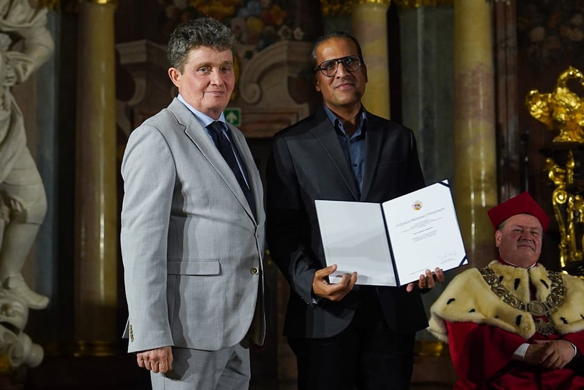 Uroczystość wręczania stypendiów doktorantom – laureatom Studenckiego Programu Stypendialnego w Auli Leopoldina.