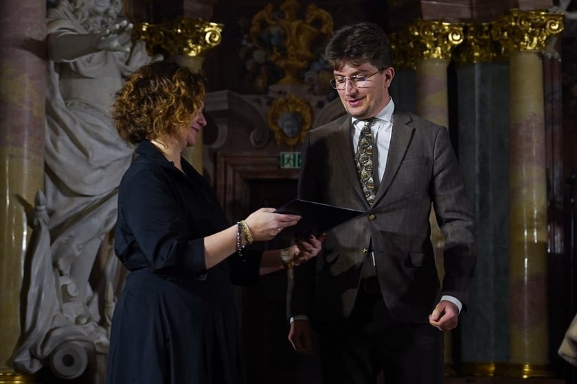 Uroczystość wręczania stypendiów doktorantom – laureatom Studenckiego Programu Stypendialnego w Auli Leopoldina.