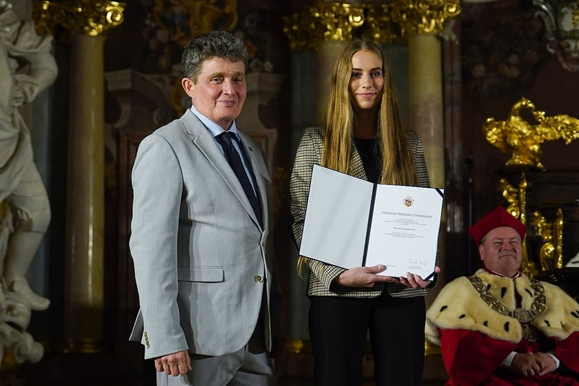 Uroczystość wręczania stypendiów doktorantom – laureatom Studenckiego Programu Stypendialnego w Auli Leopoldina.