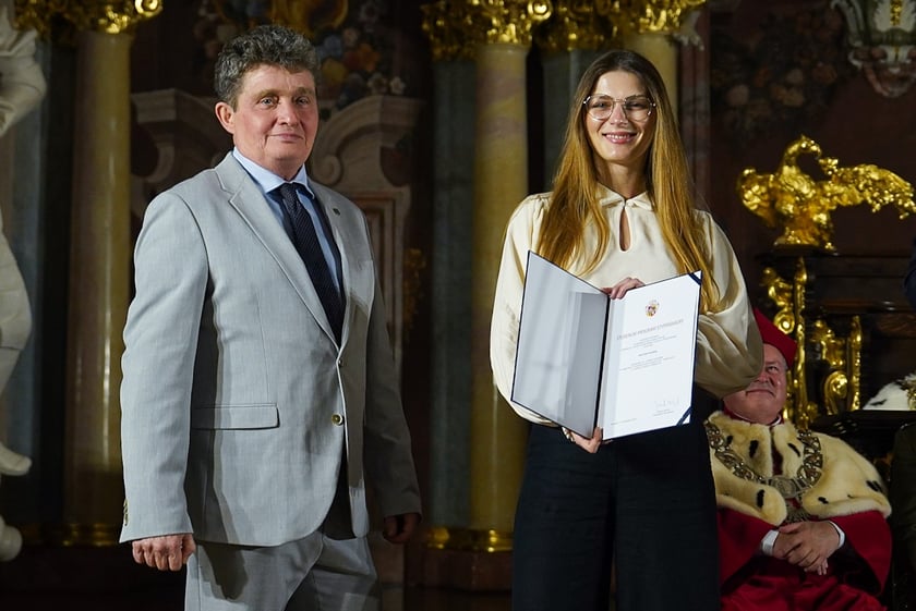 Uroczystość wręczania stypendiów doktorantom – laureatom Studenckiego Programu Stypendialnego w Auli Leopoldina.