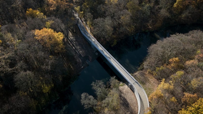 Nowa kładka nad Widawą z lotu ptaka