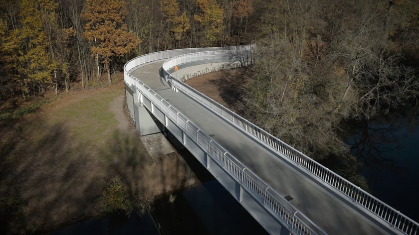 Nowa kładka nad Widawą z lotu ptaka