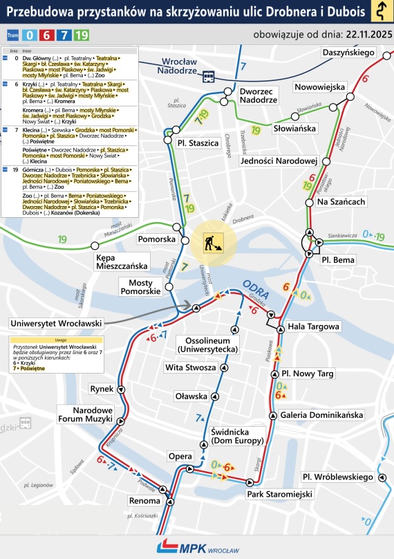 Rejon Dubois / Drobnera. Zmiany od 22 listopada