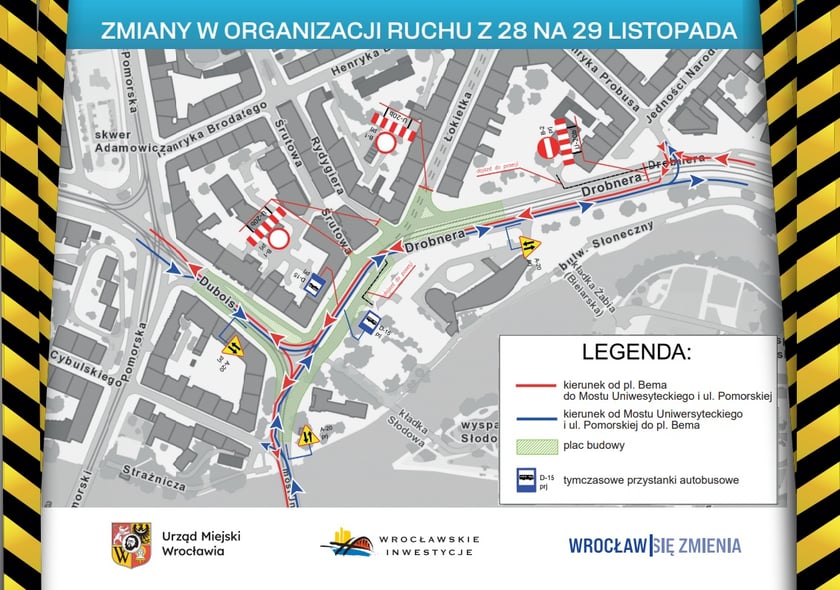 Rejon Dubois / Drobnera. Zmiany od 28 listopada