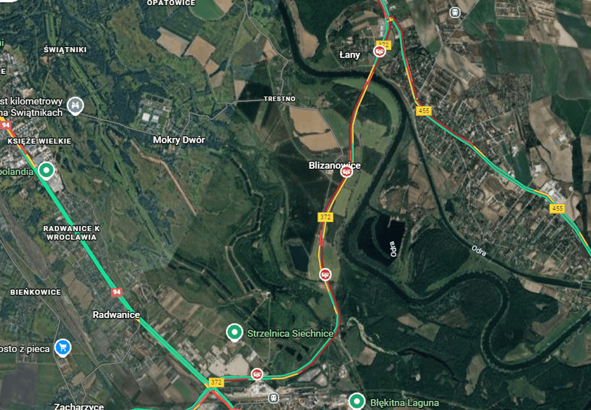 <p>Utrudnienia w ruchu na Wschodniej Obwodnicy Wrocławia, 01.12.2025, stan na godz. 17.13</p>