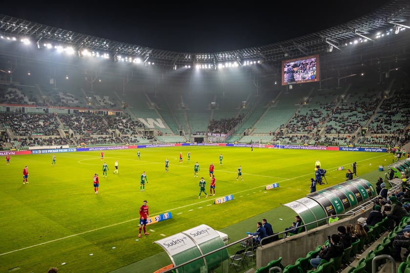 Mecz Śląska Wrocław z Rakowem Częstochowa w STS Pucharze Polski.