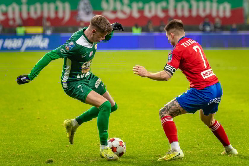 Mecz Śląska Wrocław z Rakowem Częstochowa w STS Pucharze Polski.