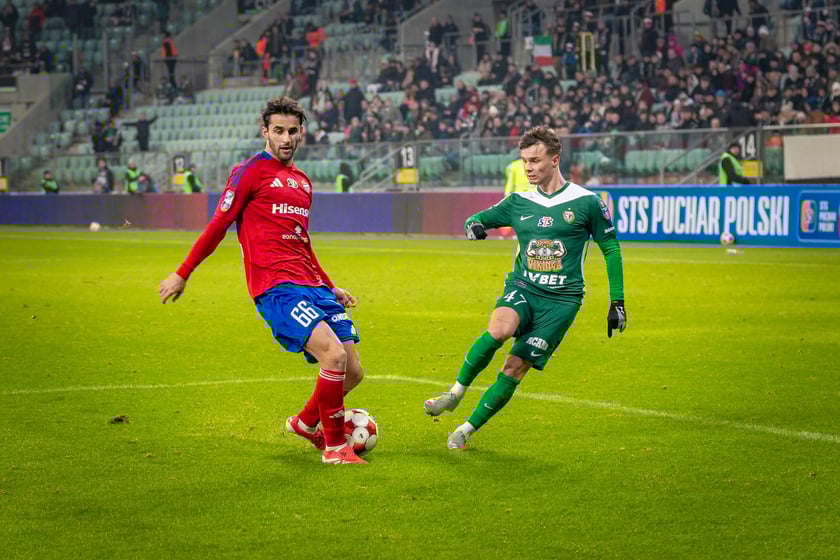Mecz Śląska Wrocław z Rakowem Częstochowa w STS Pucharze Polski.