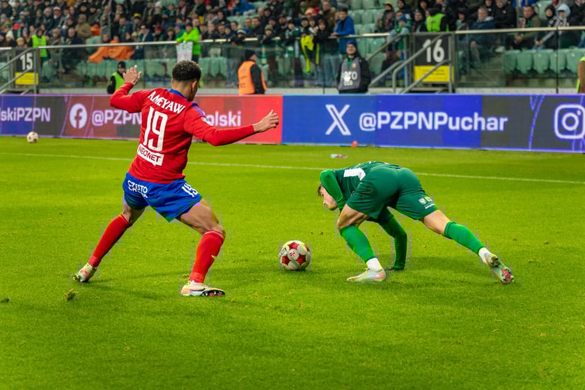 Mecz Śląska Wrocław z Rakowem Częstochowa w STS Pucharze Polski.