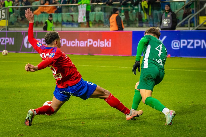 Mecz Śląska Wrocław z Rakowem Częstochowa w STS Pucharze Polski.