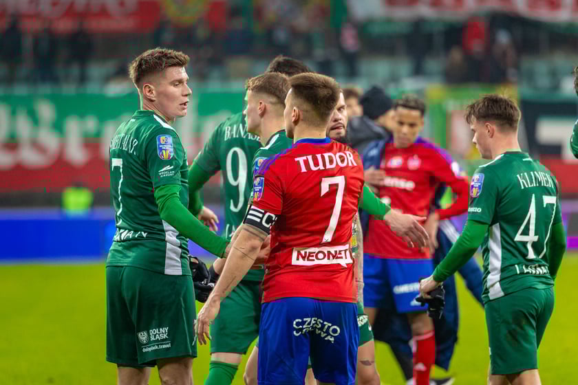 Mecz Śląska Wrocław z Rakowem Częstochowa w STS Pucharze Polski.