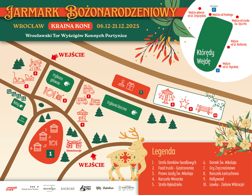 Mapa Jarmarku Bożonarodzeniowego Kraina Koni 2025