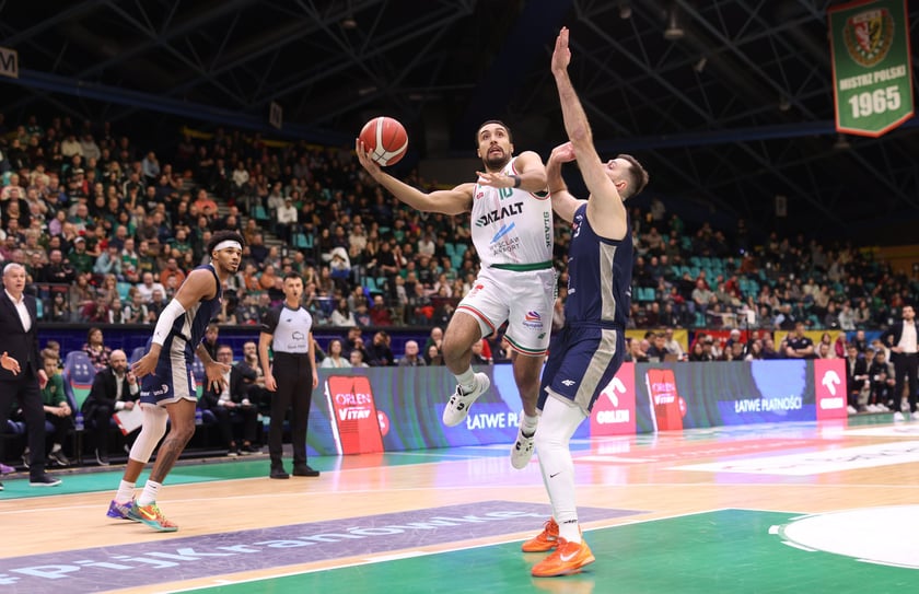 Mecz Orlen Basket Ligi - Śląsk Wrocław - Dziki Warszawa w hali Orbita (23 grudnia 2025 r.).