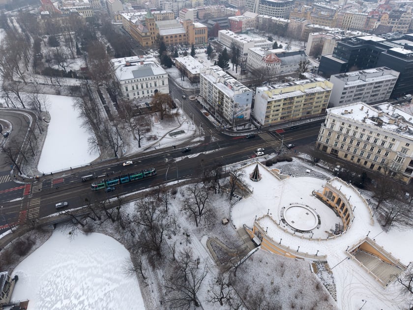 Widok z lotu ptaka na ul. Skargi w rejonie Bastionu Sakwowego.