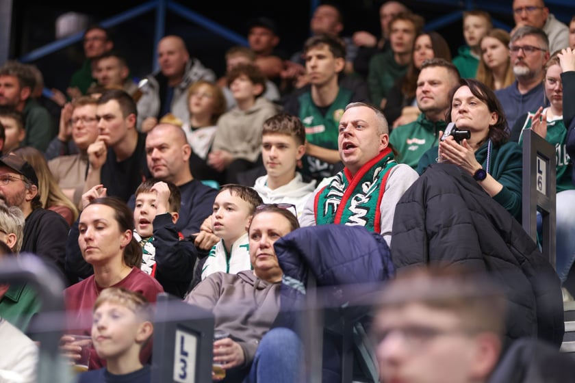 Kibice podczas meczu Śląsk Wrocław - Cedevita Olimpija Ljubljana, 10 lutego 2026 r. w Hali Orbita.