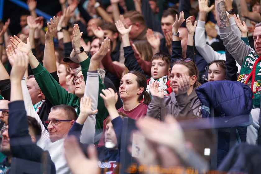 Kibice podczas meczu Śląsk Wrocław - Cedevita Olimpija Ljubljana, 10 lutego 2026 r. w Hali Orbita.