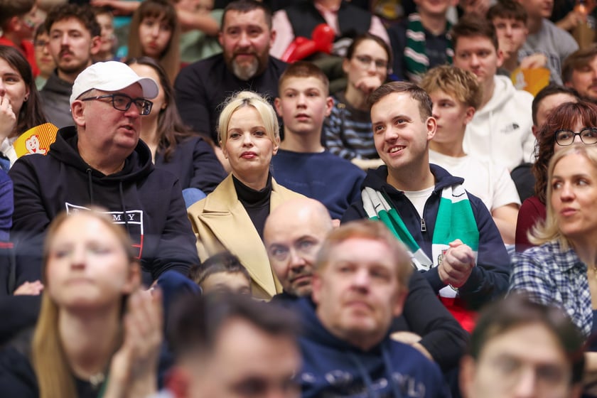 Kibice podczas meczu Śląsk Wrocław - Cedevita Olimpija Ljubljana, 10 lutego 2026 r. w Hali Orbita.