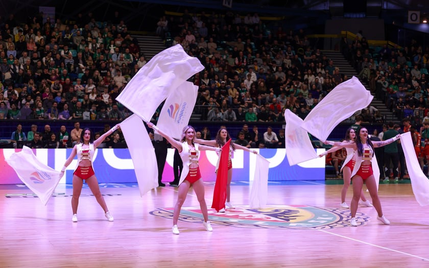 Kibice podczas meczu Śląsk Wrocław - Cedevita Olimpija Ljubljana, 10 lutego 2026 r. w Hali Orbita.