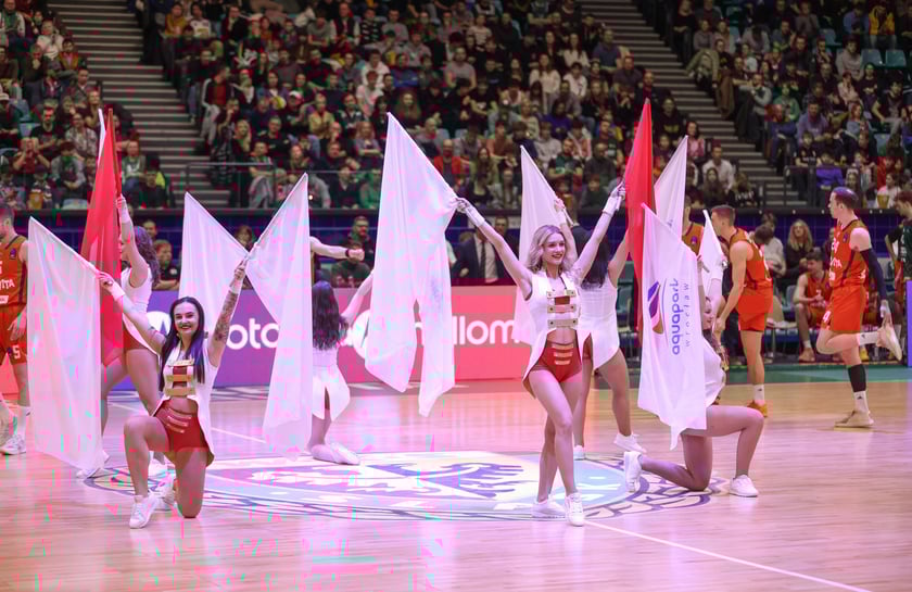 Kibice podczas meczu Śląsk Wrocław - Cedevita Olimpija Ljubljana, 10 lutego 2026 r. w Hali Orbita.