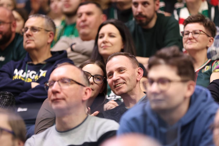 Kibice podczas meczu Śląsk Wrocław - Cedevita Olimpija Ljubljana, 10 lutego 2026 r. w Hali Orbita.