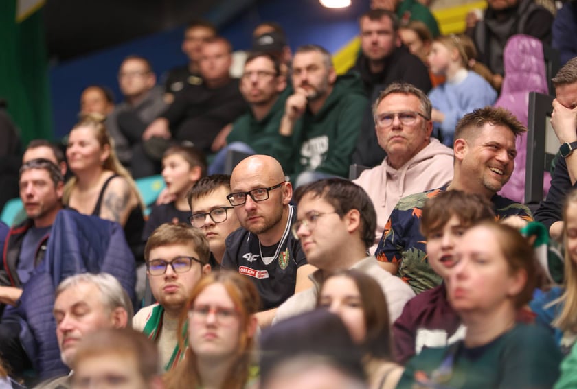 Kibice podczas meczu Śląsk Wrocław - Cedevita Olimpija Ljubljana, 10 lutego 2026 r. w Hali Orbita.