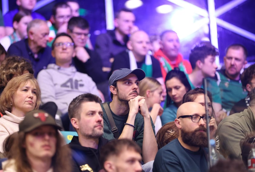 Kibice podczas meczu Śląsk Wrocław - Cedevita Olimpija Ljubljana, 10 lutego 2026 r. w Hali Orbita.